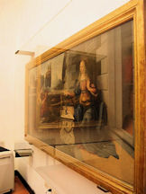 Vy från höger av Bebådelsen av Lionardo Da Vinci
